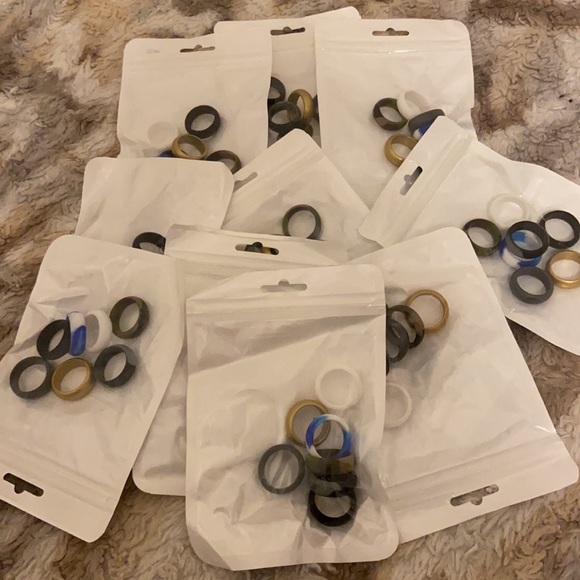 Other - Lot of 10 bags of 7 men’s silicon wedding ring size 8